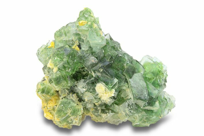 Deep Green Fluorite Cluster with Muscovite - Namibia #284018